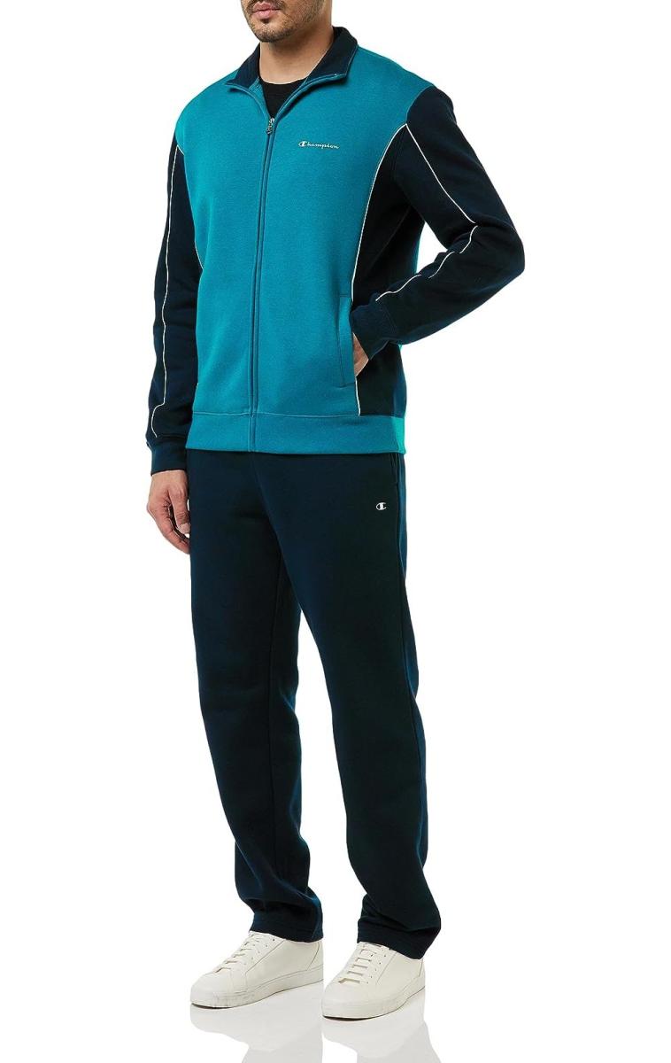  Tuta Intera Completa UOMO Champion PowerBlend petrolio Cotone felpato 0