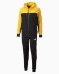  Tuta Intera Completa UOMO Puma Essentials Hoodie Colorblock Nero Giallo 7