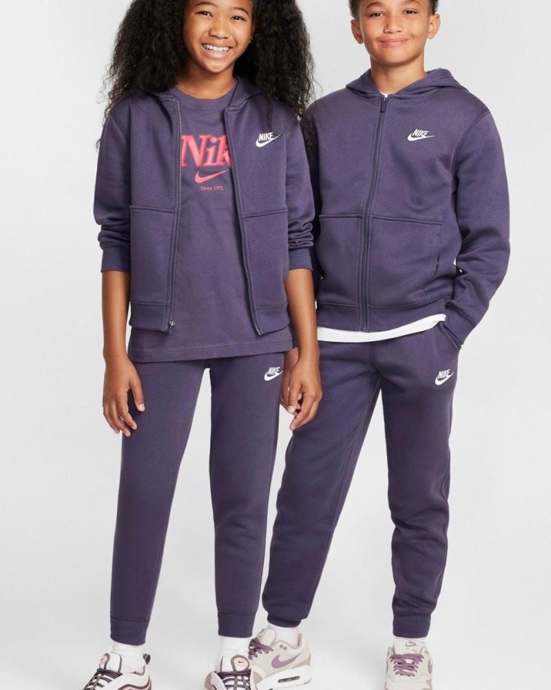  Tuta Intera Completa Ragazzi Unisex Nike K Club Fleece FZ HD Viola Lifestyle 0