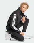  Tuta Intera Completa UOMO Adidas Basic 3-Stripes Fleece Nero Cotone Felpato 3