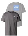  T-shirt maglia maglietta UOMO The North Face Grigio Blue REDBOX Tee Cotone 