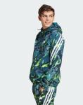  Giacca Sportiva UOMO Adidas Verde Future Icons Allover Print Full-Zip 