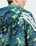  Giacca Sportiva UOMO Adidas Verde Future Icons Allover Print Full-Zip 