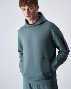 Felpa Cappuccio Hoodie UOMO Champion Legacy Tech American Verde Cotone 0