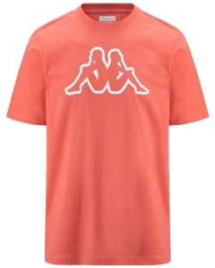  T-shirt maglia maglietta UOMO Kappa Arancione Camelia Logo Cromen Cotone 0