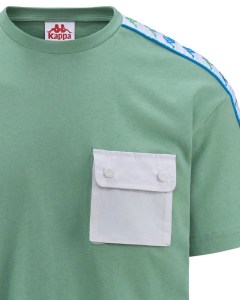  T-shirt maglia maglietta UOMO Kappa Banda 222 Verde SIDONIO Cotone Jersey 1