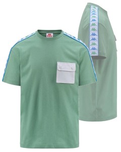  T-shirt maglia maglietta UOMO Kappa Banda 222 Verde SIDONIO Cotone Jersey 4