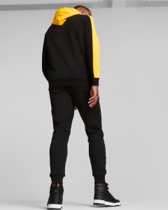  Tuta Intera Completa UOMO Puma Essentials Hoodie Colorblock Nero Giallo 5