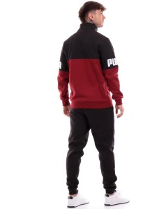  Tuta Intera Completa UOMO Puma Power Colorbloc Amaranto Cotone Felpato 3