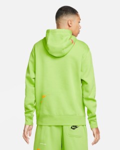  Felpa Cappuccio Hoodie UOMO Nike Sport Essentials Verde Cotone Felpato 1