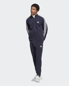  Tuta Intera Completa UOMO Adidas Blu Basic 3-Stripes French Terry Cotone 0