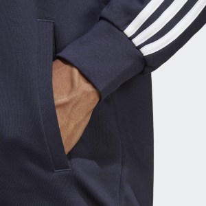  Tuta Intera Completa UOMO Adidas Blu Basic 3-Stripes French Terry Cotone 4