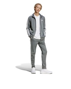  Tuta Intera Completa UOMO Adidas Basic 3-Stripes Tricot Grigio Silver 8