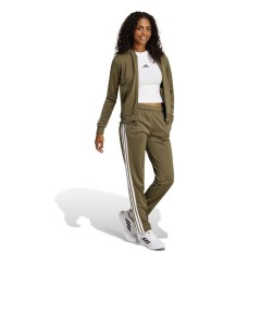  Tuta Intera Completa DONNA Adidas 3-Stripes Tricot Verde oliva Poliestere 8