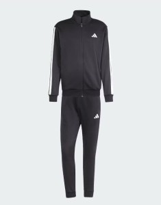  Tuta Intera Completa UOMO Adidas Basic 3-Stripes Fleece Nero Cotone Felpato 2