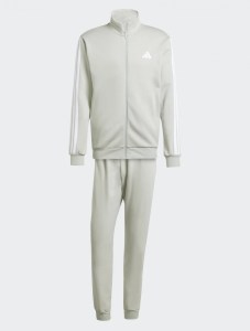  Tuta Intera Completa UOMO Adidas Basic 3-S Fleece Wonder Silver Cotone Felpato 5