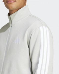  Tuta Intera Completa UOMO Adidas Basic 3-S Fleece Wonder Silver Cotone Felpato 4