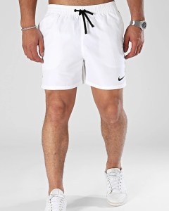  Costume da Bagno shorts pantaloncini UOMO Nike LOGO TAPE Bianco con tasche 2