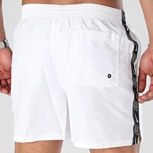  Costume da Bagno shorts pantaloncini UOMO Nike LOGO TAPE Bianco con tasche 4